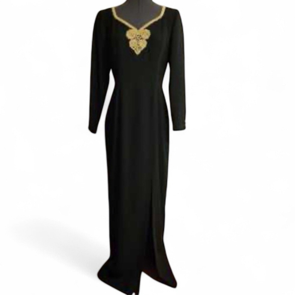 Vintage Liz Claiborne Night Black Formal Party Dress Size 12 Evening